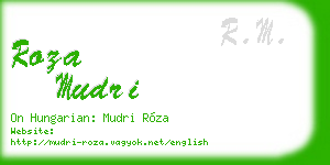 roza mudri business card